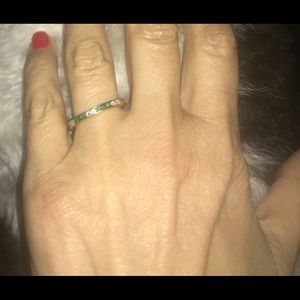 18kt Gold Emerld and Diamond Band